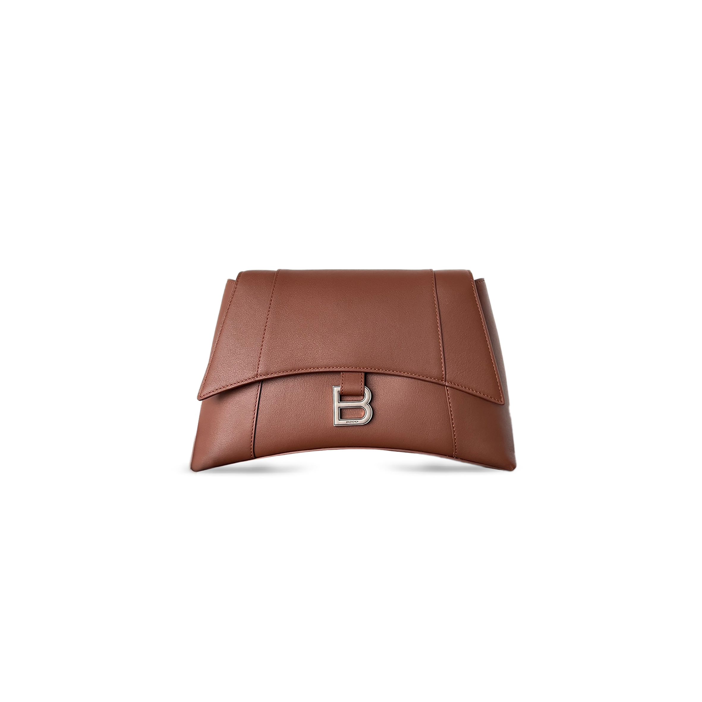BALENCIAGA DOWN TOWN SHOULDER BAG IN BROWN 7364732AFBZ6000 (30*17.3*9.9cm)